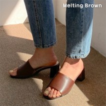 로즈블로썸 멜팅브라운 여성 데일리 사무실 통굽 뮬 슬리퍼 9color (8259177)