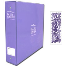 메이커리 파스텔텔바인더 접착식 사진앨범 대형 1권 + 컨페티 스티커 1매, 퍼플(화이트내지), 50매