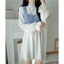 (자체제작) 블랑 셔링 뷔스티에 탑+원피스 플레어 셋업 투피스세트 러블리 데일리