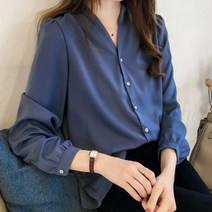 여자 러블리 가을 코디 이너 브이넥 블라우스