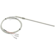 TC-N 타입 PT100오옴 보호관 1/8pt 6.4파이 300mm 리드선 2m 니플 와이어 프로브 리드형 온도 센서 측온저항체 RTD 300L