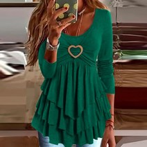 캐주얼 o-넥 풀오버 스웨터 봄 가을 loungewear 긴 소매 주름 숙녀 블라우스