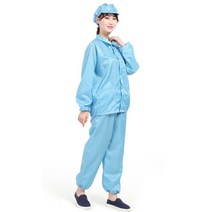 여름 가을 방진복 무진복 제전복 정전기 방지 방전복 남녀 방호복 래커복 블루 화이트 페인트 작업복, 블루 후드 분홍색 후드 톱+바지
