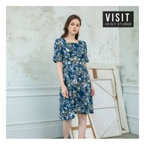비지트엔와이스튜디오 스퀘어넥 벨티드 원피스 VX4OPF1
