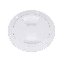 Attwood 12790-3 데크 플레이트 검사 포트 4인치 직경 흰색 ABS 플라스틱 구조 사전 뚫린 플랜지