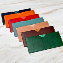 나비공방 이태리 천연 소가죽 골프요술지갑 이니셜 각인 라운딩지갑, 양면파임, 오렌지, 1개
