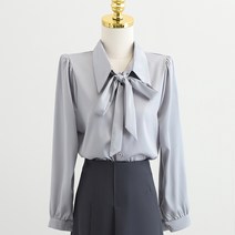 여성 봄 긴팔 블라우스 전문 시폰 셔츠 여성용 활 레이어드 탑 봄 가 디자