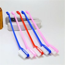 고양이스켈링도구 반려견 치석제거 3pcs 듀얼 엔드 고양이 강아지 강아지 칫솔 치과 구강 관리 칫솔, 무작위의