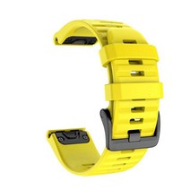저스트파 Garmin Fenix 5X 6 6X 7 7X Mk1 Mk2/접근 S60 S62 스마트 시계 밴드 퀵 릴리스 손목 벨트용 26 22MM 실리콘 스트랩, [09] 22mm Fenix 5 6 6PRO, [11] YELLOW