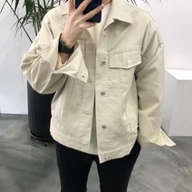 간절기 남녀공용 오버핏 포켓 트러커 자켓