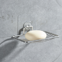 리리론스 벽부착 물빠짐 스테인리스 비누받침대 1+1, 투명접착패드 1+1