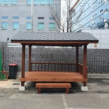 테이블쉼터 원두막 3000x1760 I형 정자 현장시공가능 시공비별도, 밤색