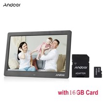 전자액자 디지털액자 스마트액자Andoer-디지털 사진 프레임 10 인치 와이드 LCD 화면 MP3 MP4 비디오 플, 02 Black with 16GB_01 EU 플러그