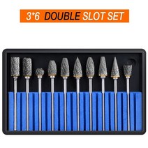 금속 드로잉 텅스텐 카바이드 밀링 커터 3x6mm 로터리 도구 버 CNC 조각 연마 가공, 04 Double veins