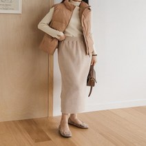 브이와이 여자 덕다운 다크 FW 집업 폴라넥 패딩조끼