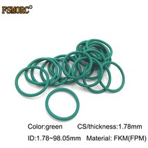 가스켓녹색 FKM o 링 ID1.78mm ~ 98.05mm 두께/CS 내유성 산 및 알칼리 씰링 개스킷 FPM o-링, 28 ID14x1.78mm 10pcs