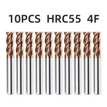 저스트포 HRC55 4 플루트 합금 텅스텐 스틸 밀링 카바이드 엔드 밀 커터 커팅 도구 CNC 기계 코팅 플랫, [20] d18xD18x100L, [03] 10pcs HRC55 4F