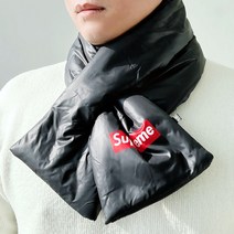 남성캐쥬얼 레터링 로고프린트 패딩 목도리 남자머플러
