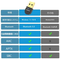 블루투스동글 Eppfun-USB 블루투스 5.3 5.0 어댑터 무선 동글 송신기 수신기 PC 윈도우즈 11 10 8.1 7 스테, 01 Black, 한개옵션1