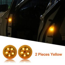 원격 시동 경보기 1/2/4Pcs 문 열림 안전 경고 범용 LED 충돌 방지 램프 마그네틱 센서 스트로브 깜박이 알, 08 2 PCS  Yellow, 08 2 PCS  Yellow
