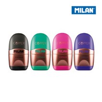 MILAN 밀란 캡슐 연필깎이+지우개 코퍼, 1개, 퍼플