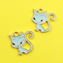 펜던트 에폭시 고양이 메탈 악세사리 부자재 팔찌 만들기 재료 참장식, 민트