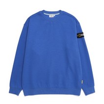 내셔널지오그래픽 N224USW901 스탠다드 벨룩스 세미 오버핏 기모 맨투맨 티셔츠 BLUE