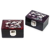 [박씨상방] 한지미니직보석함n명함함 (꽃나비)11센티 선물로좋은나전칠기, 빨강