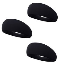 [3개1세트] 장사부 스포츠 운동 땀흡수 헤어밴드 머리띠, 블랙