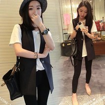 POMTOR 정장 조끼 여 겉옷에 눅눅한 블랙 정장 조끼