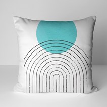 하프썬 도형라인 모던아트 스쿠바터키블루 대형 쿠션커버50x50, 2104-044_하프썬
