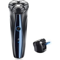 일본직발송 2. ZPURE 면도기 남성 면도기 수염 면도 전동 남성 면도기 남성용 회전식 3장 칼날 팝업 트리, One Size, Black1