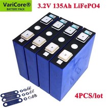 리튬 인산철 배터리 셀 배터리팩 리튬이온배터리 대용량 4pcs varicore 3.2v 310ah 280ah 105ah lifepo4 3c 철 인산염 4s 12v 24v 골프, 135ah 펀치 4개