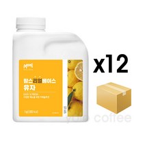 흥국에프앤비 흥국 맘스리얼베이스 유자 1KG 12EA 1BOX (아이스포장 음료베이스, 12개