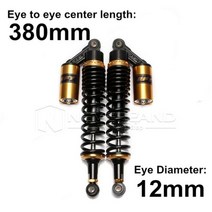 280mm 320mm 340mm 380mm 오토바이 에어 쇼크 업소버 리어 서스펜션 atv 쿼드 스쿠터 먼지 자전거 모터 d30
