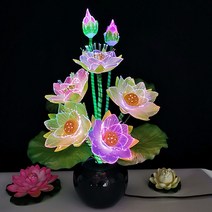 법당전등 화등 칠색광섬유연화등 LED 연화등불 앞 화등장명등 설치 불등불당불대, 2