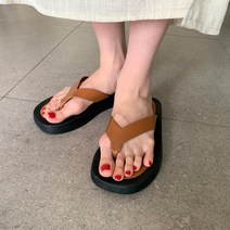 여자 데일리 통굽 플리플랍 굽있는 쪼리 슬리퍼