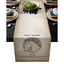 백일상소품 생일상차림 돌상꾸미기 농장 동물 말 레트로 멀티 소박한 홈 미니밥상 꾸미기, 33x178cm