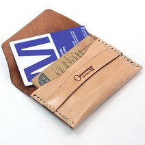 로스킨 가죽공예 명함 카드 지갑 반제품 DIY 패키지 원데이클래스 (이태리 베지터블 소가죽), 1개, 민자 밤색