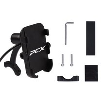 오토바이 전화 마운트 깨지지 않는 핸들 바 홀더 스마트 폰 혼다 PCX 125 150 PCX125 CNC 알루미늄 액세서, 01 Black