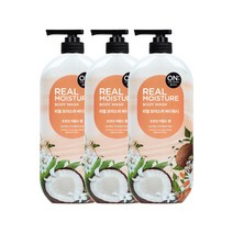 [영양 보습 바디워시] 온더바디 리얼모이스쳐 바디워시 900ml 3개 (아몬드 / 피오니 웜코튼 3종 택1), 3.웜코튼 바디워시 900ml 3개
