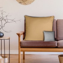 모노기와 보송보송 순면 대형 쿠션커버 호박색60x60(베이지계열), 단일옵션