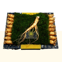 5년근 6년근 수삼선물세트 생인삼 금산 수삼 고려 인삼 부모님 명절 환갑 시아버지생신선물, 세련형보자기 +네이비노리개