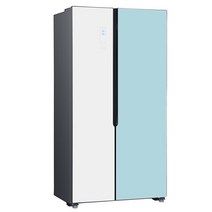 Haier 하이얼 21년 신모델 HRS472MNMW 글램글라스 세미빌트인 고급 인테리어 양문형 냉장고 436L, 피치핑크(품절)