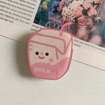 귀여운그립톡 귀여운 투명 그립톡 스탠드 브래킷 톡 홀더 핑거링, 우유 탱크