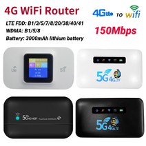 LTE 라우터 공유기 포켓 휴대용 컬러 LCD 디스플레이 SIM 카드 4G 5G 무선 모바일 핫스팟 내장 3000mAh 배터리 150Mbps, 06=C4G