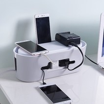 메이스 멀티탭 정리함 콘센트 전선 정리 책상 전기선 선반 보관함, 01.멀티탭 정리함_그레이화이트