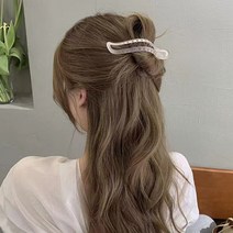 일자 올림 머리 집게핀 악어핀 긴머리 대형 헤어집게 옆머리 고정 앞머리집 게핀 볼륨 포니 헤어핀, 핑크