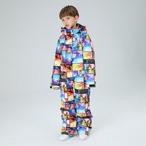 스키자켓 스키복상의 방수 보드복 정장 스노우 보드 따뜻한 원피스 세트 겨울 의류 인쇄 작업복 바지