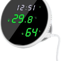 실외 습도계 시계 측정기 온도습도계 온습도 온습도계, WHITE